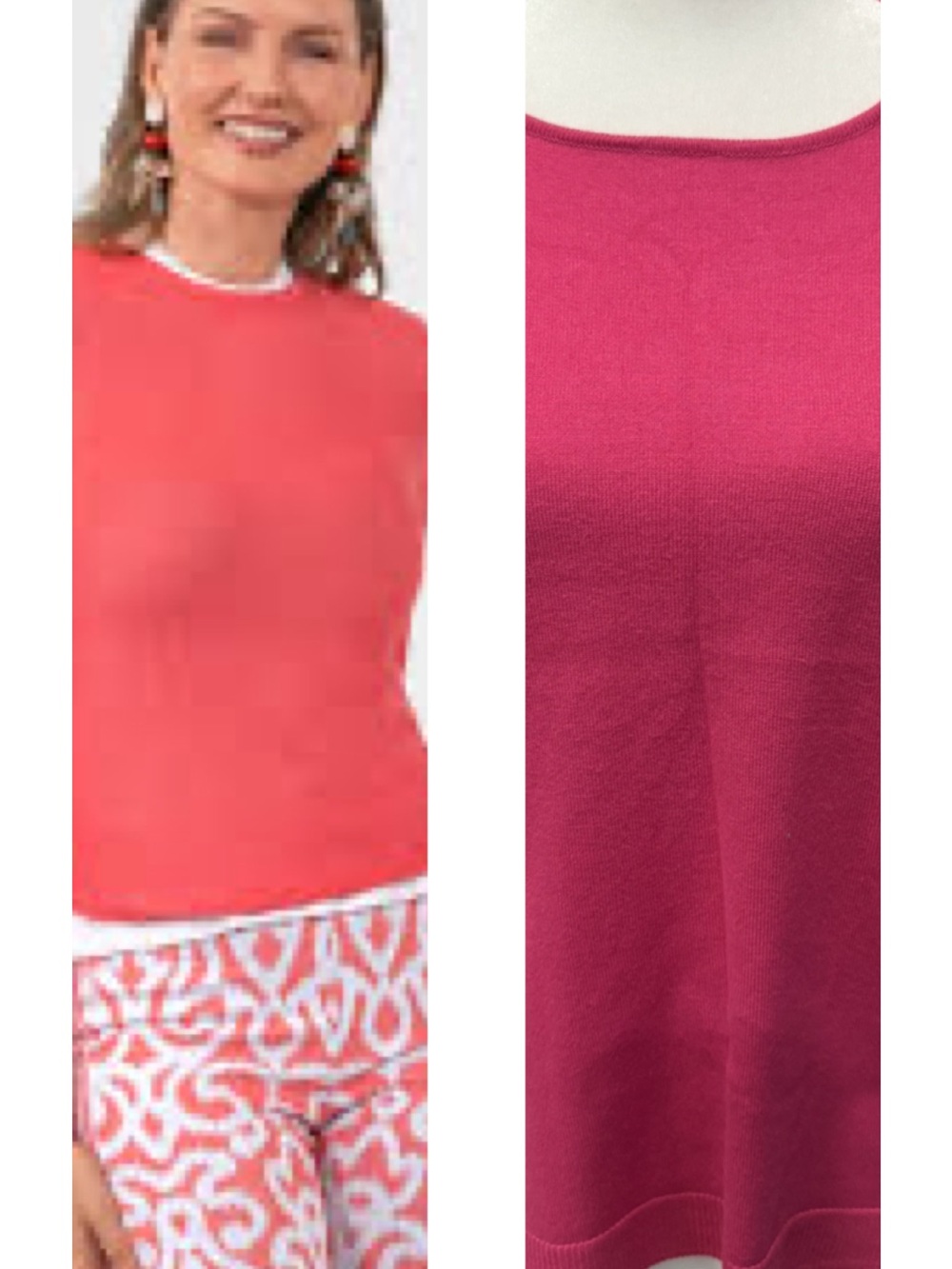 Gretchen Scott Designs Hot Pink Crewneck Knit Top. XS